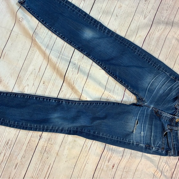 J. Crew 26 Toothpick Blue Straight Leg Cropped Jeans Classic Indigo Wash - Picture 12 of 15